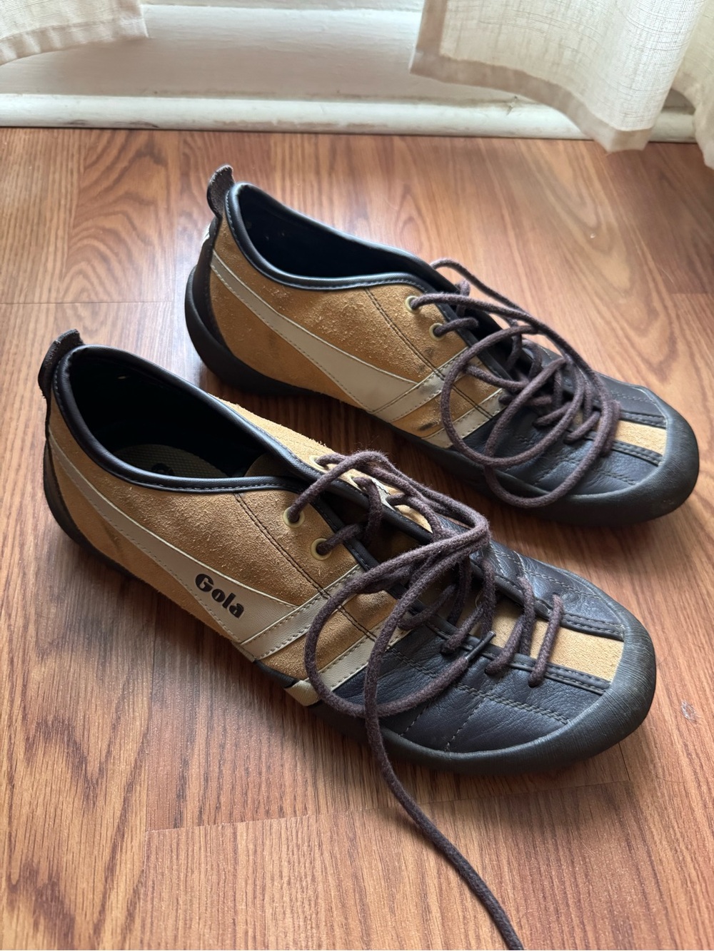 Gola Men’s Brown Leather Suede Sneakers Size 10